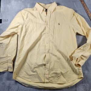 Polo Ralph Lauren Mens Iconic Classic Fit Oxford Shirt Cotton Yellow Size XL